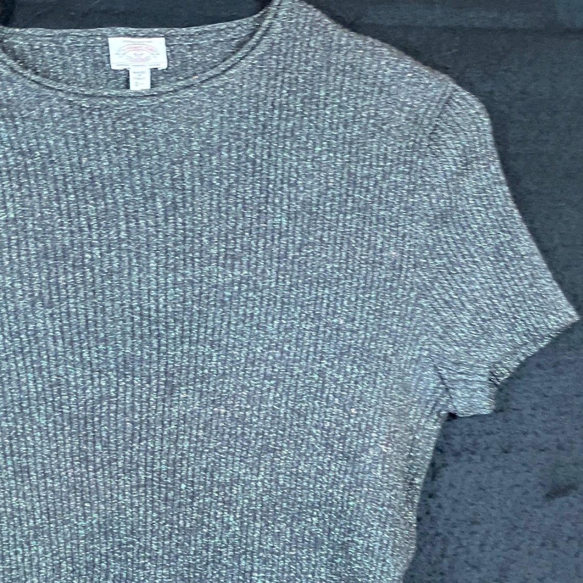 Armani VINTAGE Armani Womens Shirt Gray Metallic Ribbed Crew Neck Modal Blend 12 Size XL / US 12-14 / IT 48-50 - 5 Thumbnail