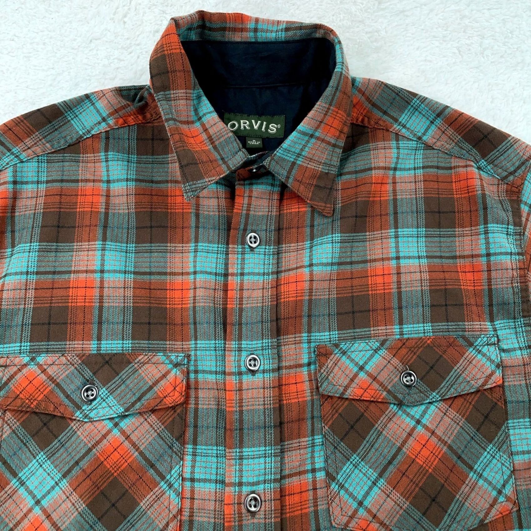 Orvis Orvis Flannel Shirt Mens Medium Colorful Plaid Button Up Shirt Mens Regular Long Sleeve Multicolor Fall Spring Summer Outdoor Size US M / EU 48-50 / 2 - 2 Thumbnail