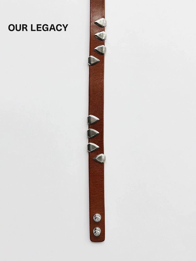 Our Legacy our legacy Light brown brim leather belt decorated with nai Size ONE SIZE - 3 Thumbnail