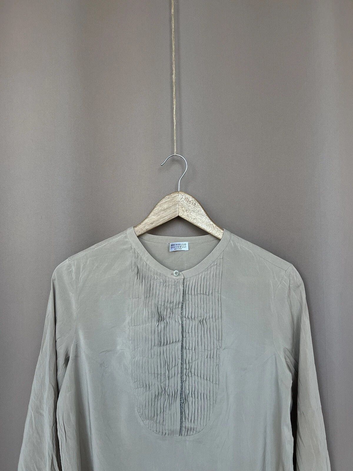 Brunello Cucinelli Brunello Cucinelli Silk Blouse Womens Size L Long Sleeve Size L / US 10 / IT 46 - 2 Thumbnail