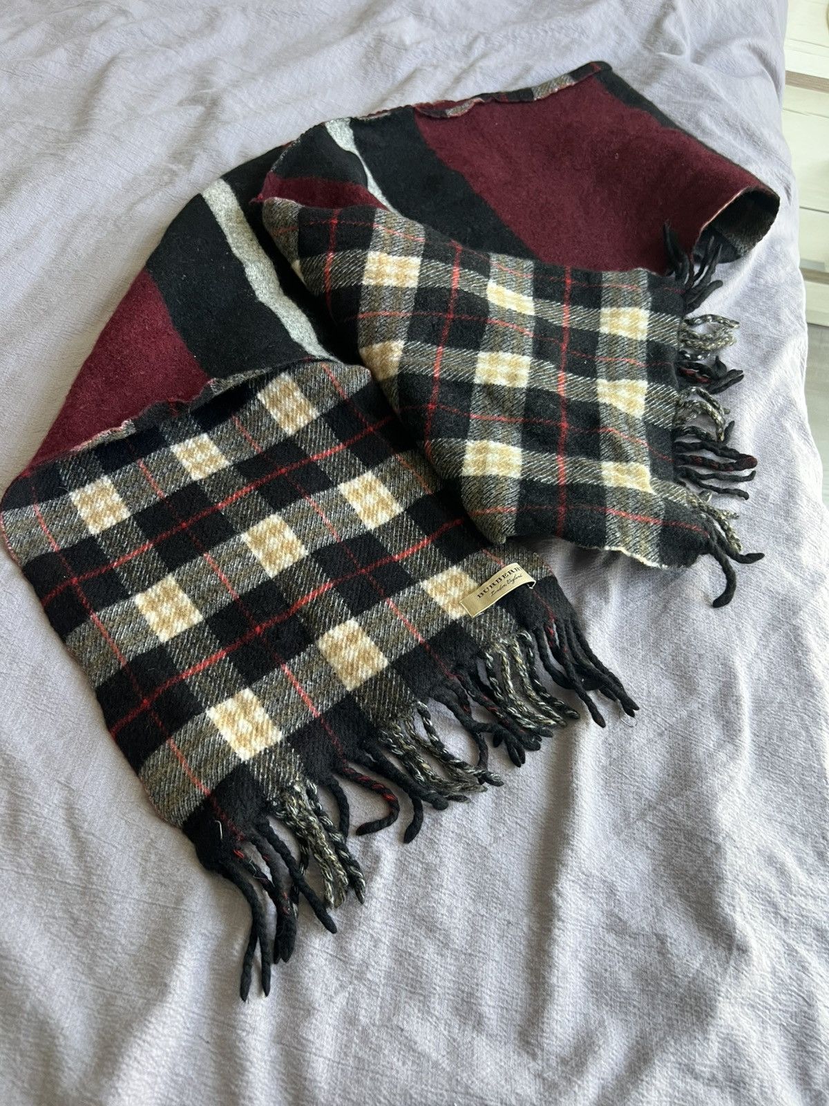 Burberry Vintage Burberry Black Nova Check Cashmere Scarf Size ONE SIZE - 4 Thumbnail