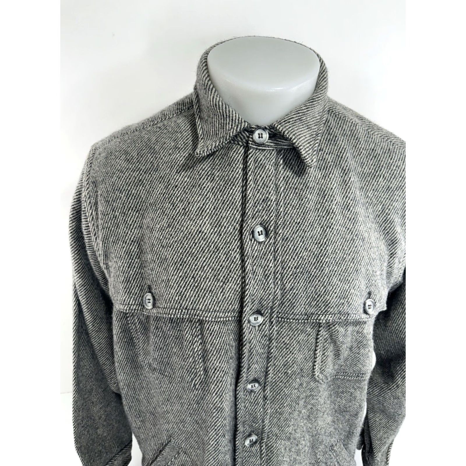 Vintage VINTAGE WOOLRICH USA Wool Heavy Duty L LONG Ranch Duster Field Shacket Jacket Mens Gray Woolrich Western 90s YY4 Size US L / EU 52-54 / 3 - 2 Thumbnail