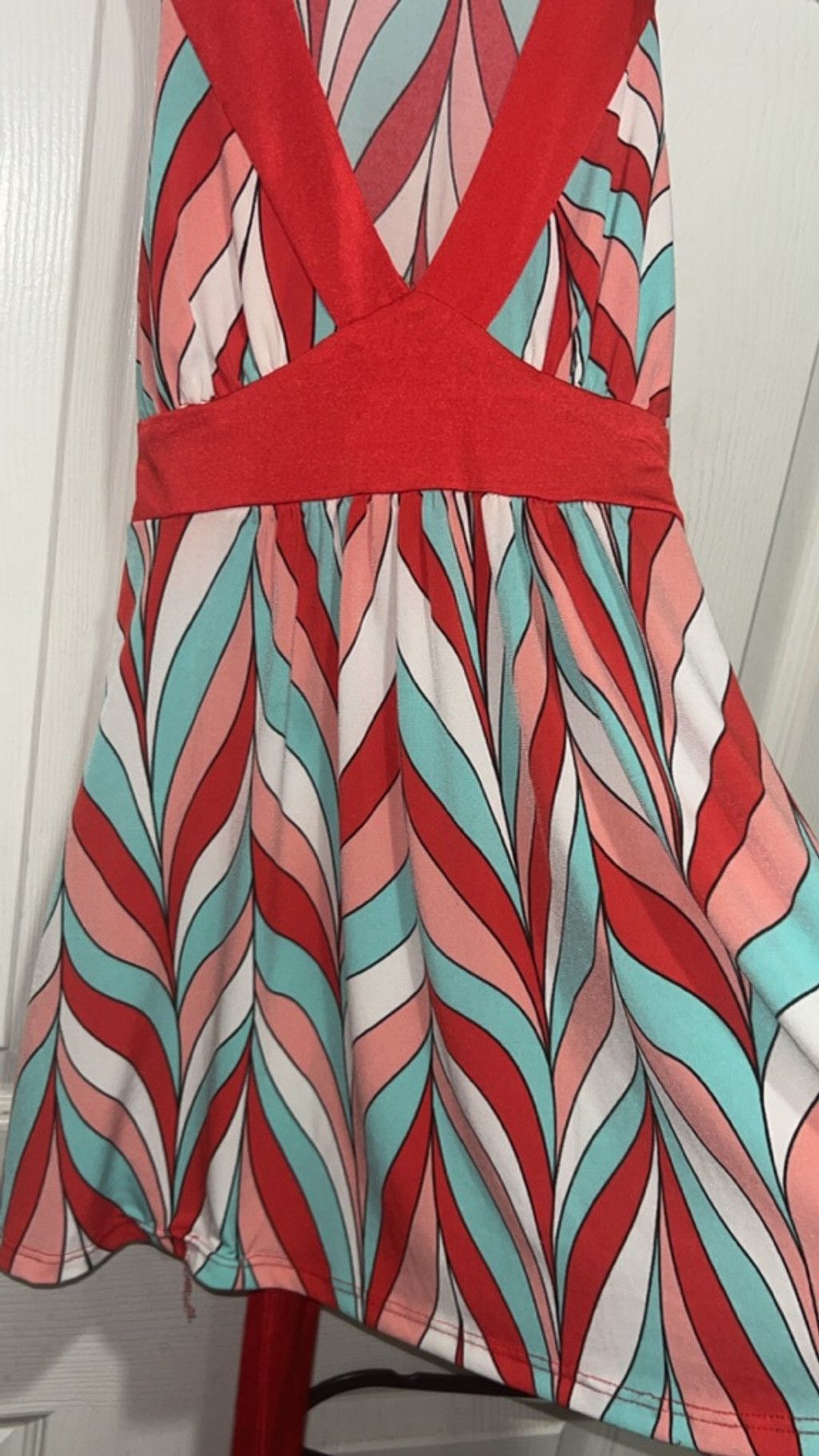 Forever 21 Women's Forever top M Red Teal Geometric Size M / US 6-8 / IT 42-44 - 2 Thumbnail