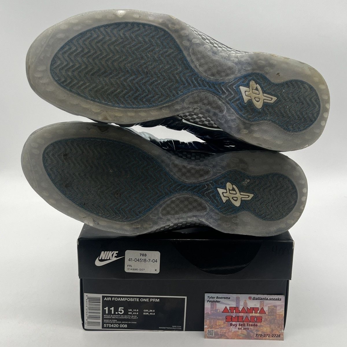 Nike Air Foamposite one blue mirror Size US 11.5 / EU 44-45 - 7 Thumbnail