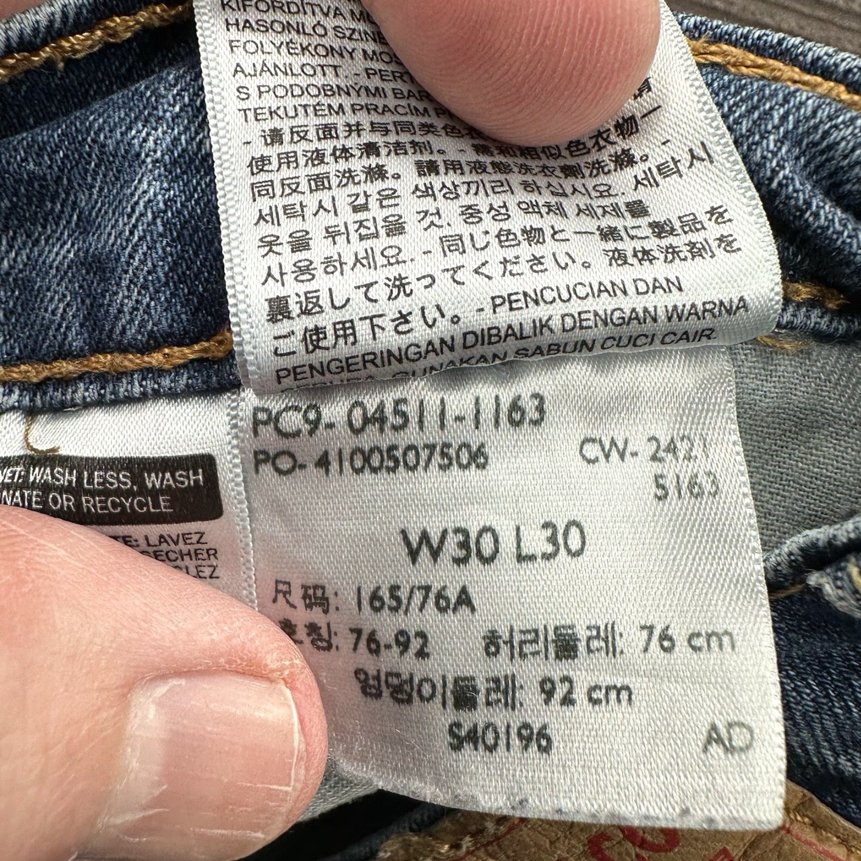 Levi's Levi's 511 Jeans Men 30/30 Blue Cotton Denim Straight Leg Regular Inseam 30 Size US 30 / EU 46 - 5 Thumbnail