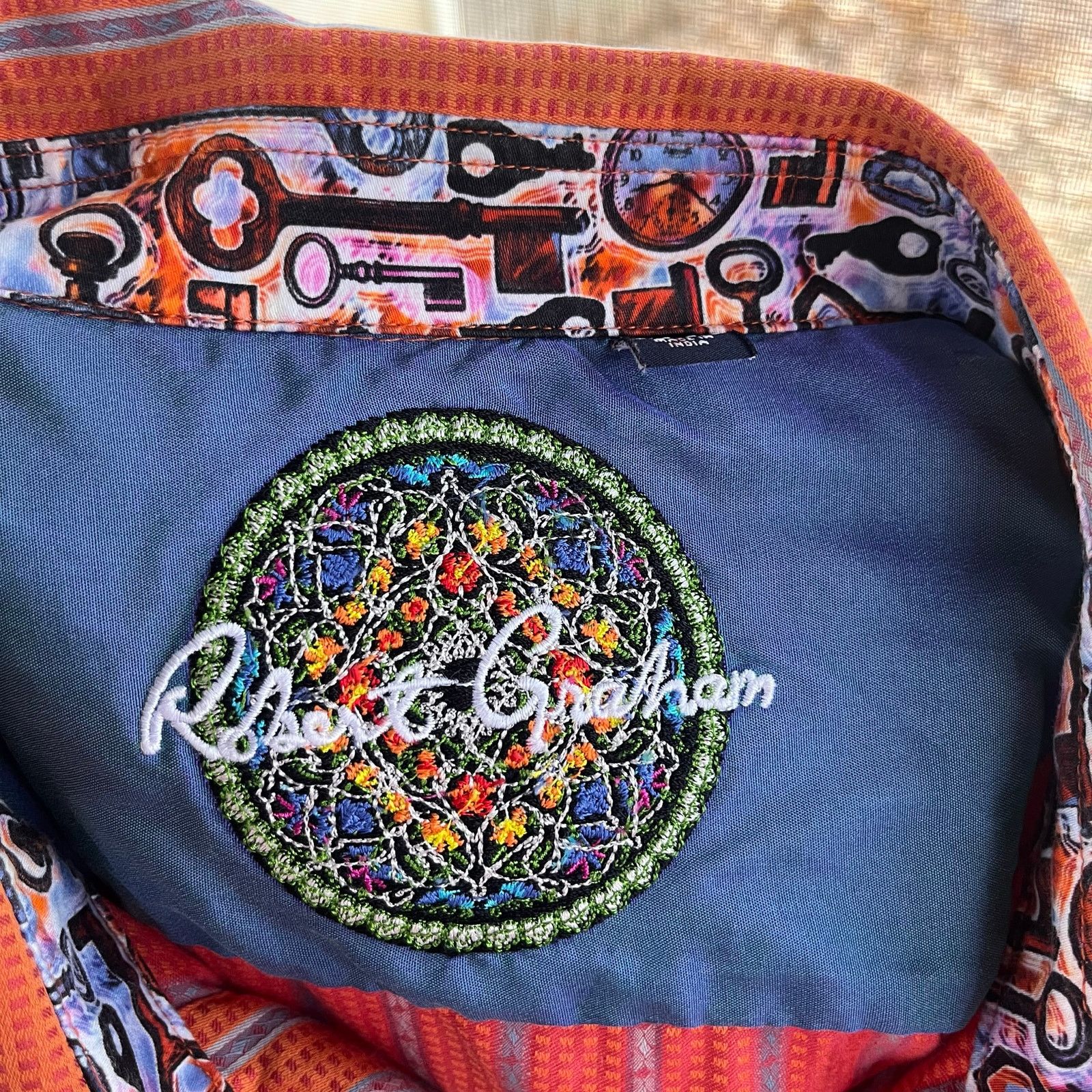 Robert Graham Robert Graham Orange Striped Button Down Shirt Size 2XL Size US XXL / EU 58 / 5 - 7 Thumbnail