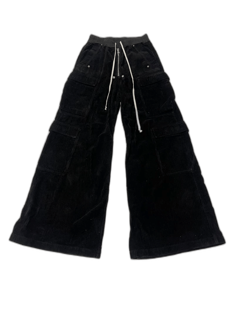 Rick Owens rick owens black corduroy cargo wide pants-2508 Size US 30 / EU 46 - 1 Thumbnail
