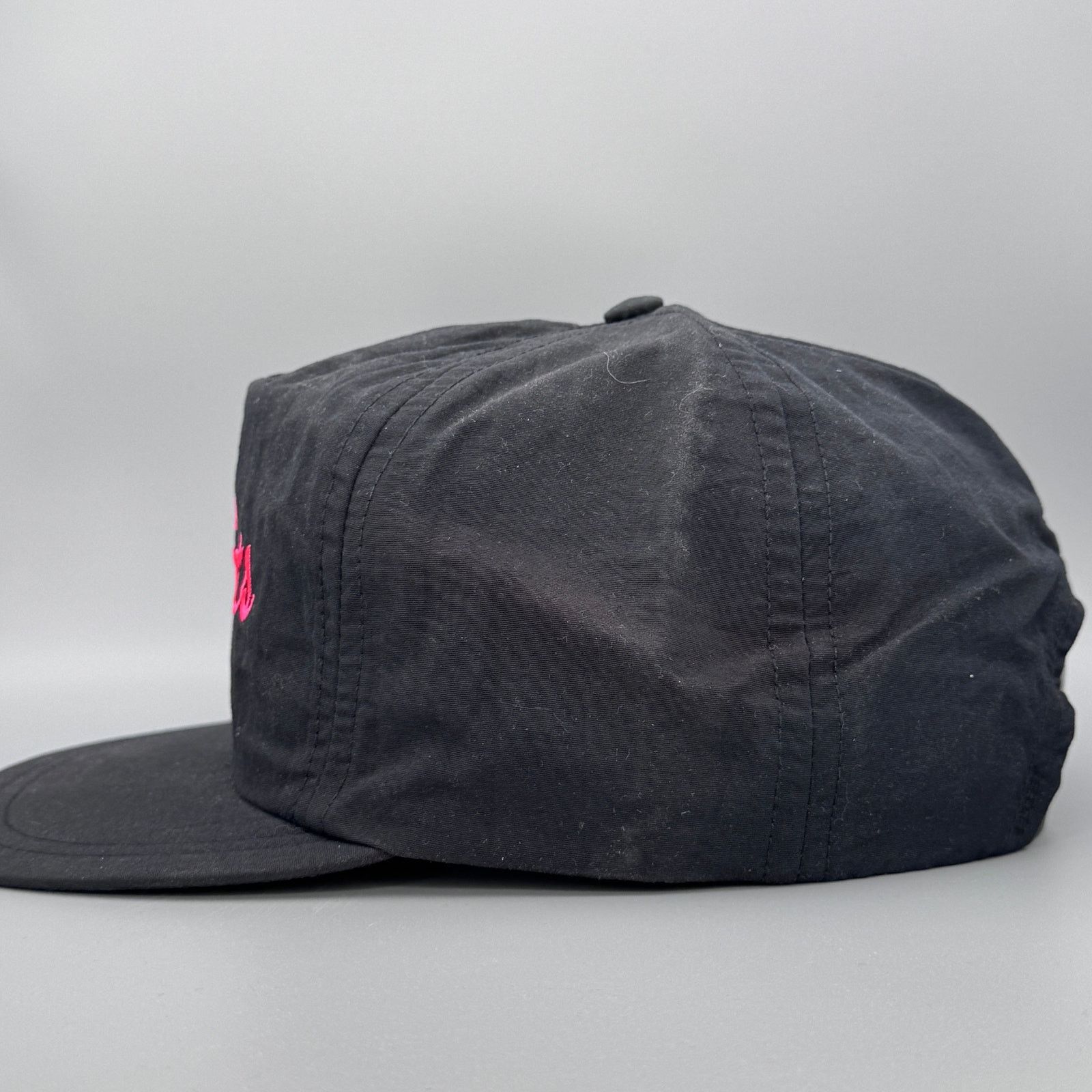 NBA Vtg 90s Denver Nuggets Neon Pink/Black Leather Strapback Hat Size ONE SIZE - 2 Thumbnail