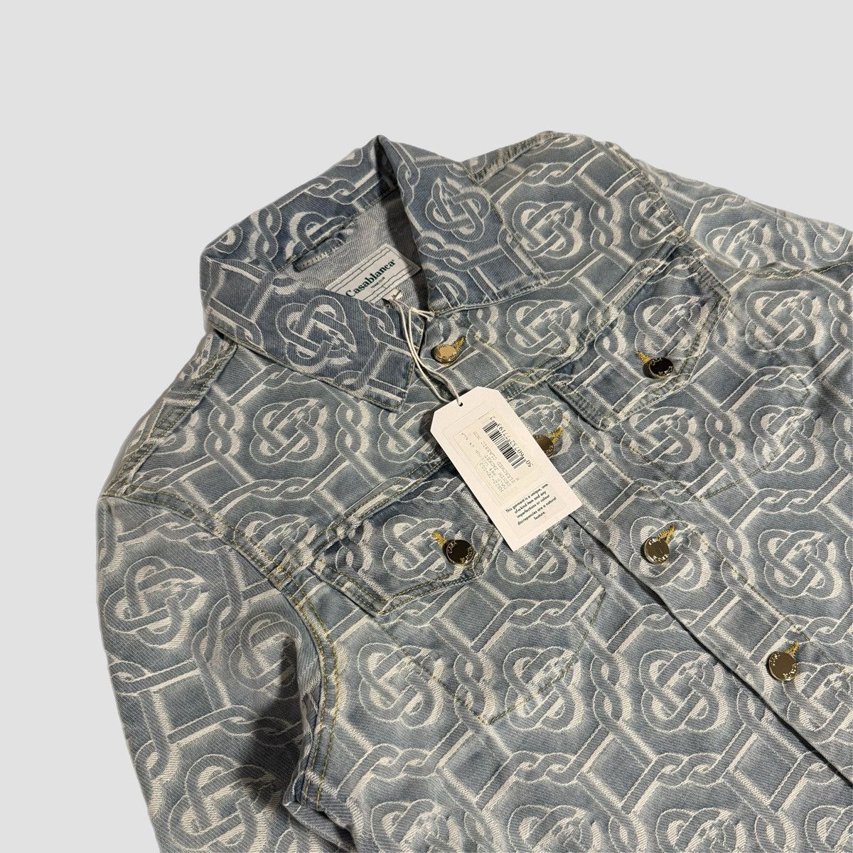 Casablanca Casablanca Bleached Denim Jacket Monogram Size US M / EU 48-50 / 2 - 12 Thumbnail