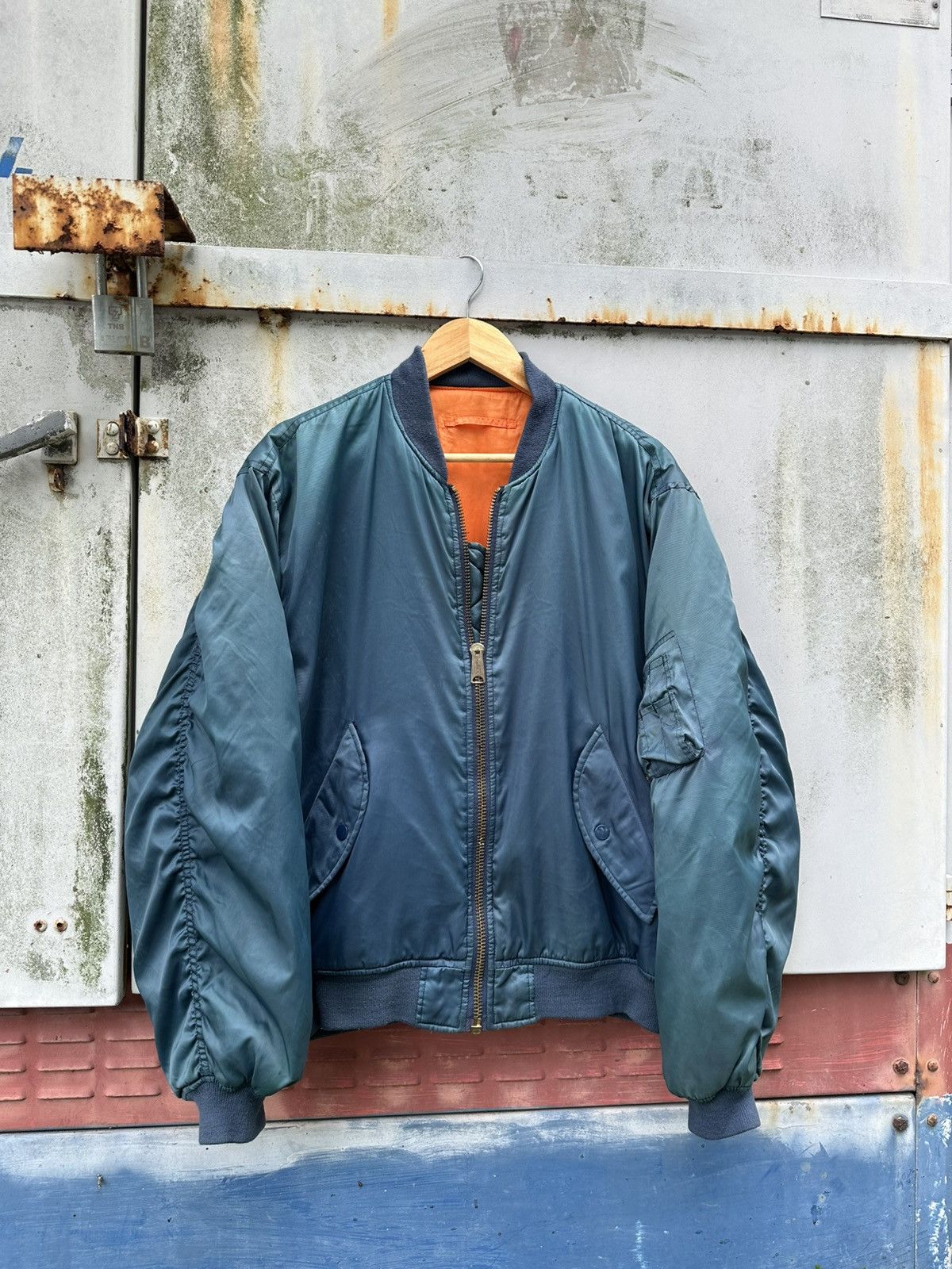 Vintage 🪖Vintage Faded Phantom MA-1 Man Intermediate Bomber Jacket Size US L / EU 52-54 / 3 - 3 Thumbnail