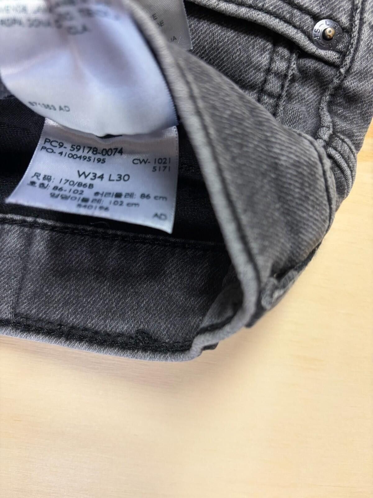 Levi's Men’s Levi Signature S 37 Slim Grey Skinny Jean Pants Size US 34 / EU 50 - 4 Thumbnail