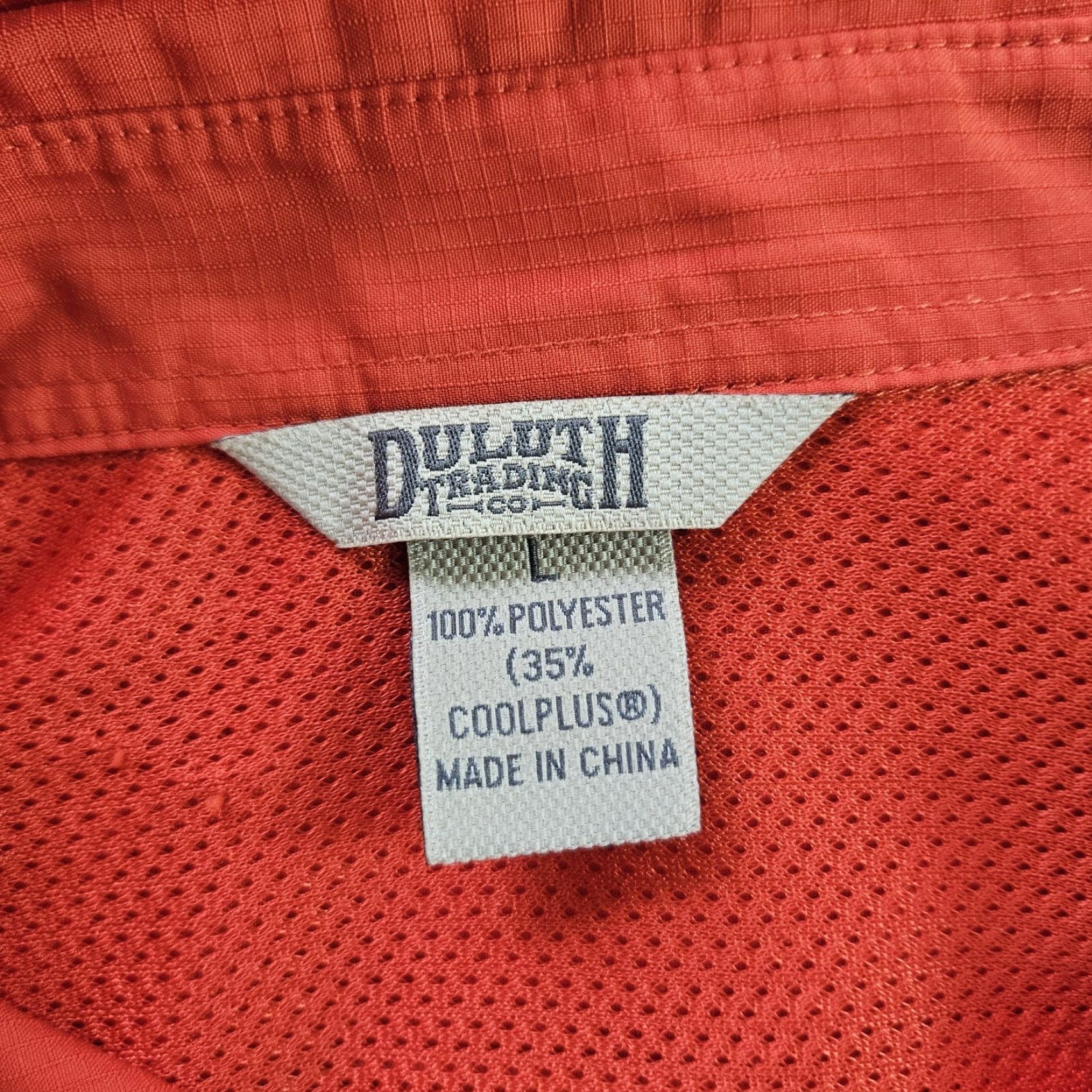 Vintage Duluth Shirt Womens Button-Up Long Sleeve Zip Pocket Orange/Red L (Large) - Snap, Collared, Polyester, Pockets, Vintage? No Size L / US 10 / IT 46 - 5 Thumbnail