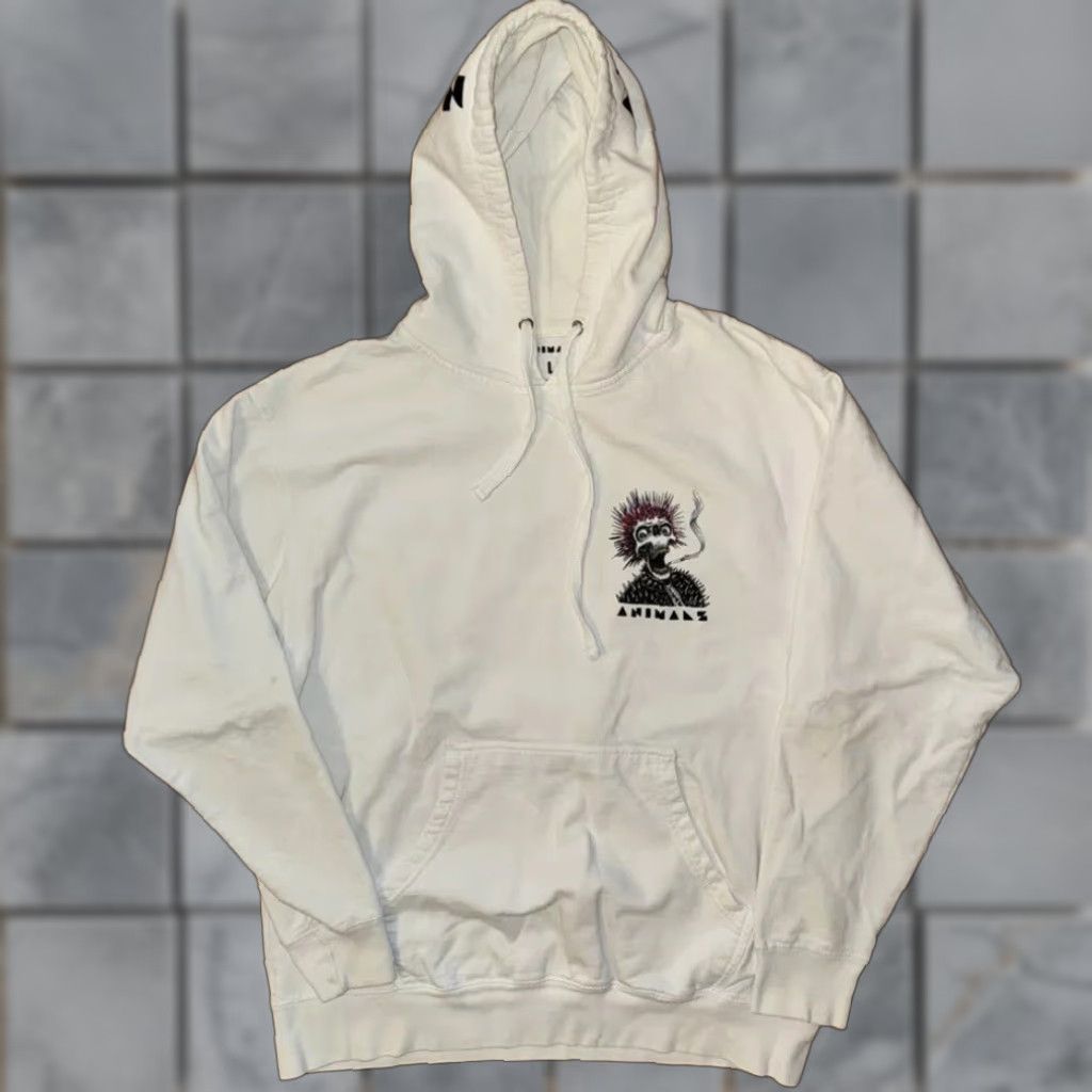 Vintage VINTAGE Anmals Magazine Hoodie Skull White L Mens Pullover 90s Flames Size US L / EU 52-54 / 3 - 1 Thumbnail