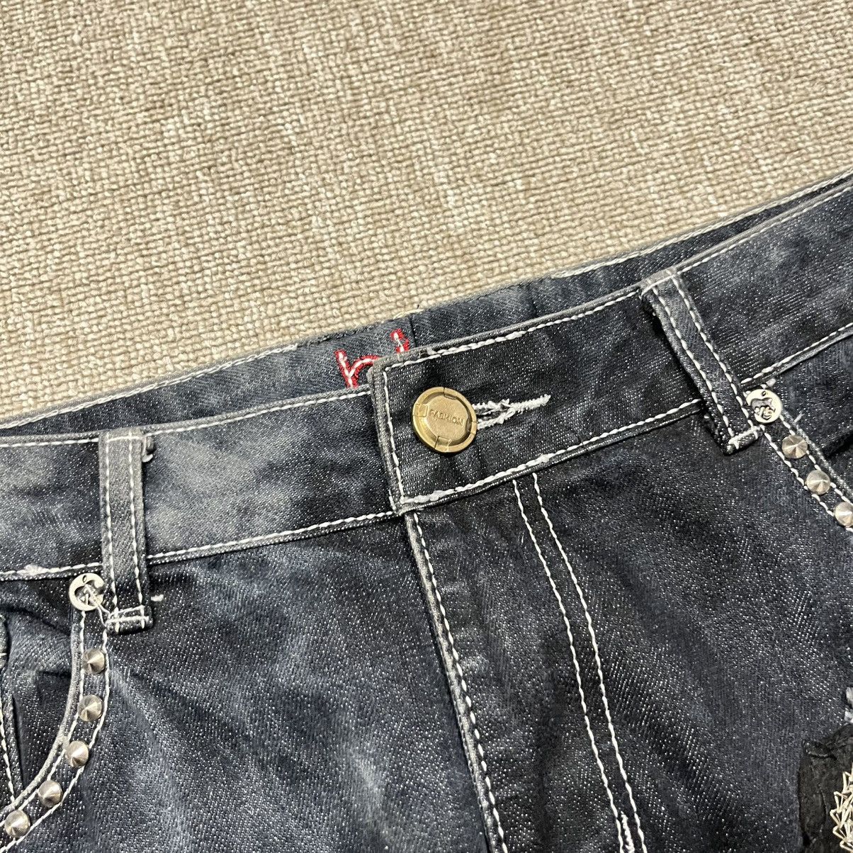 Hysteric Glamour BI Jeans - Skull Destroyed Studed Mud Wash Skinny Jeans Size US 32 / EU 48 - 9 Thumbnail