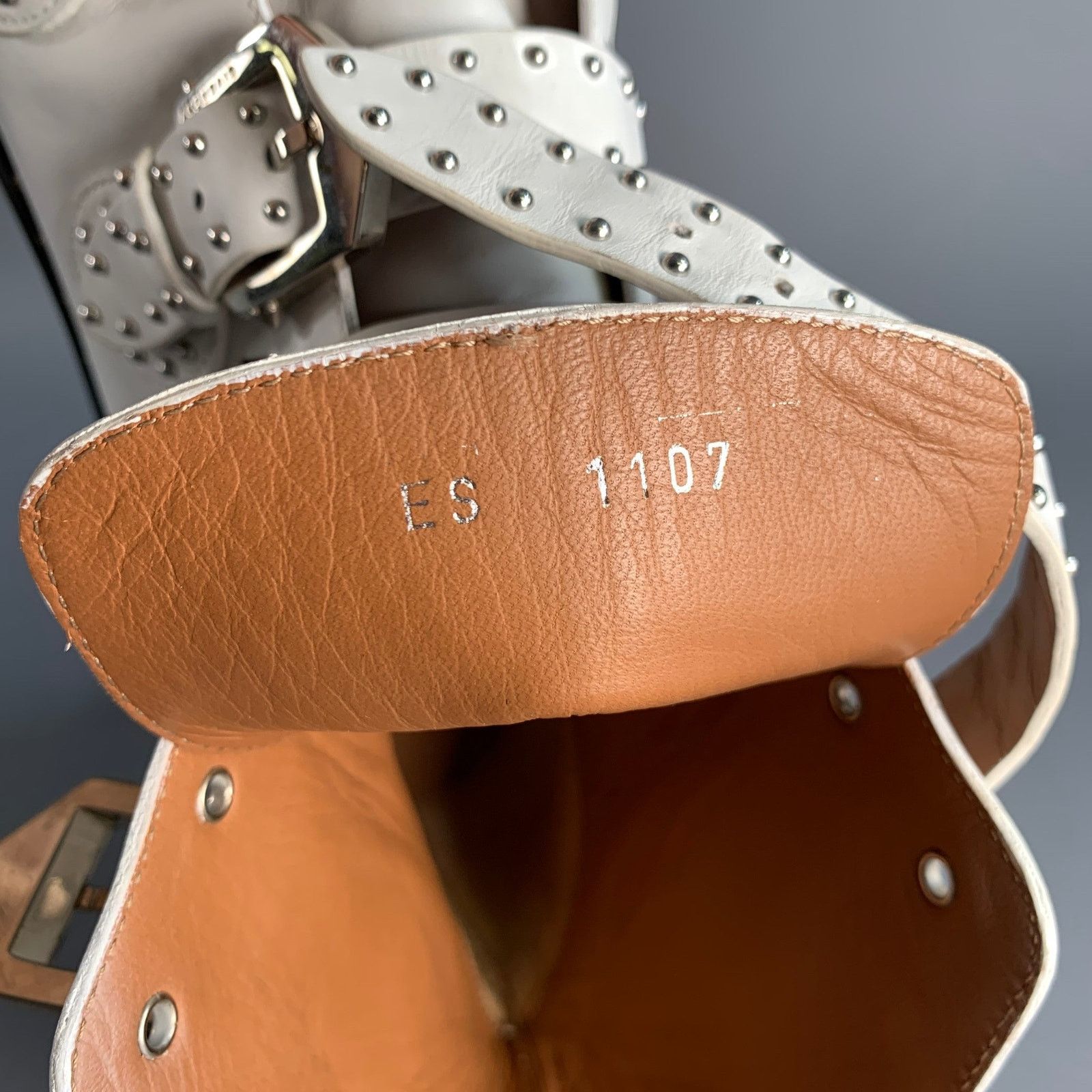 Givenchy GIVENCHY Size 8 White Studded Leather Belted Boots Size US 8 / EU 41 - 10 Thumbnail