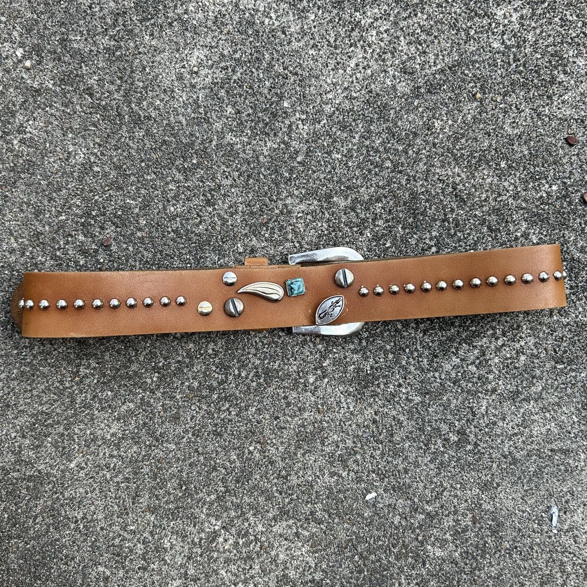 Vintage Vintage studded leather belt (Kapital Style) Size ONE SIZE - 2 Thumbnail