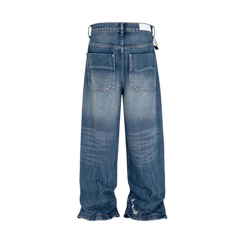 Jean × Vintage Distressed Logging Turquoise Jeans Size US 31 - 4 Thumbnail