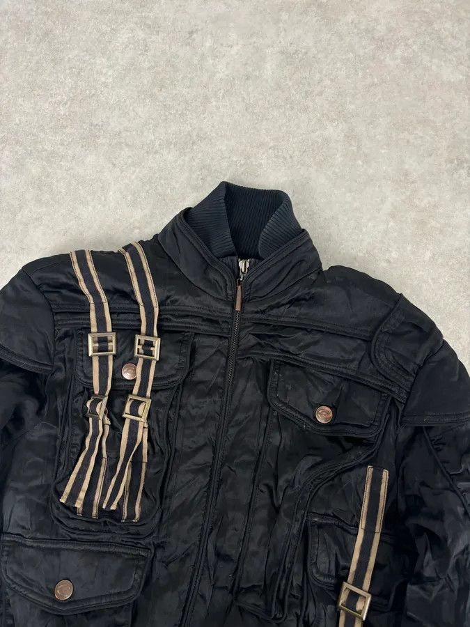 Just Cavalli AW2005 Cavalli Black Silk Multi-Pocket Cargo Gun Bomber Jacket Size S / US 4 / IT 40 - 4 Thumbnail