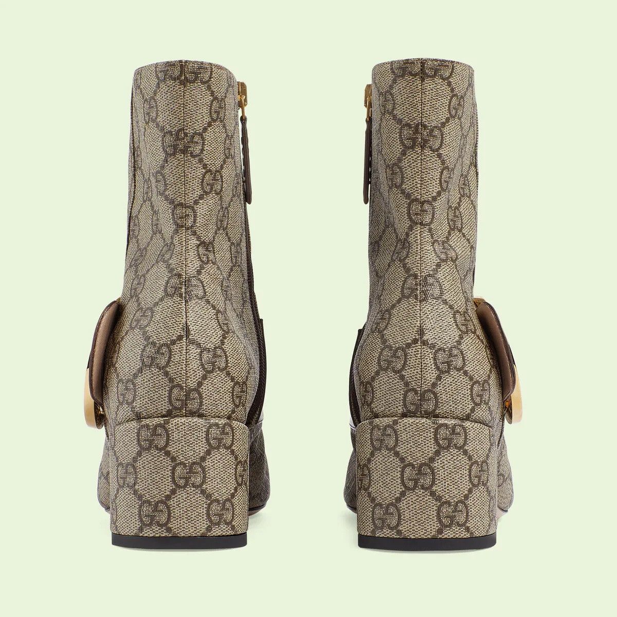Gucci o1s1wg110225 Blondie Women's Ankle Boots in Beige & Brown Size US 6.5 / IT 36.5 - 3 Thumbnail