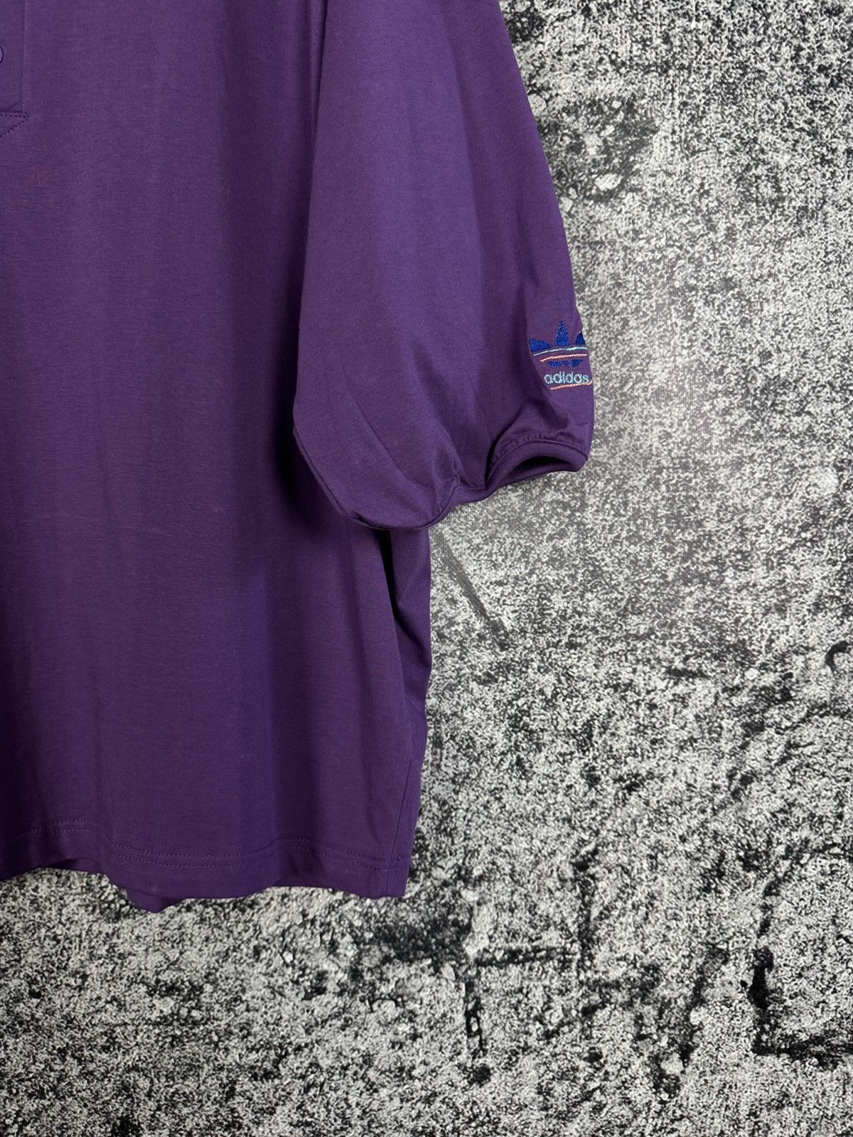 Adidas Adidas Vintage 90s Henley Purple Shirt Balloon Sleeve Size L Size US L / EU 52-54 / 3 - 5 Thumbnail