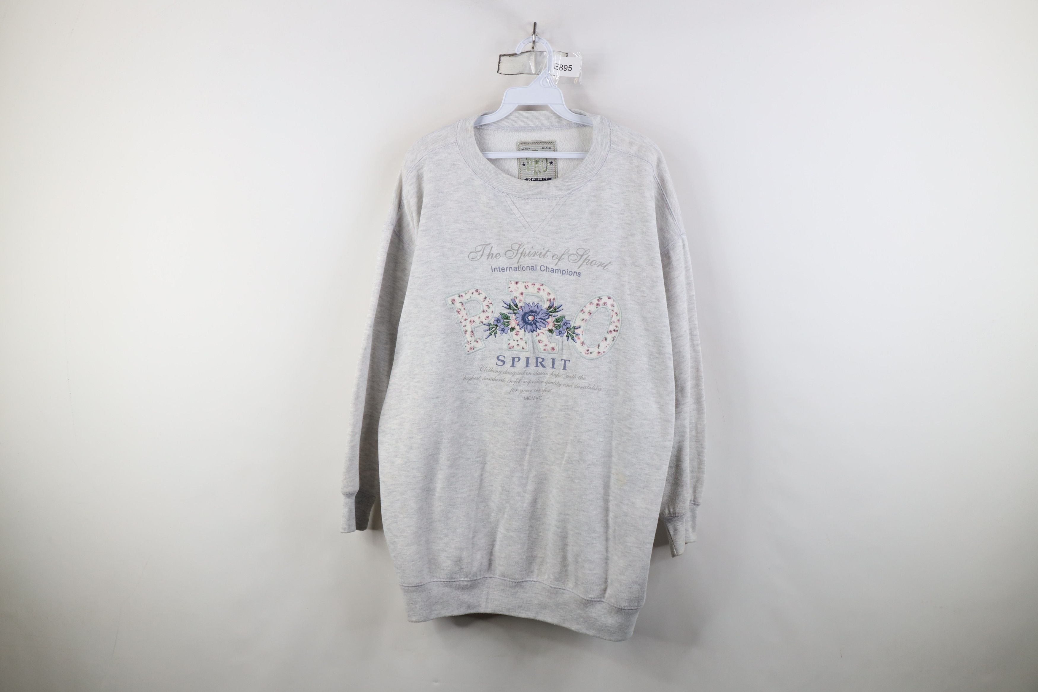 Vintage Vintage 90s Streetwear Flower Crewneck Sweatshirt Gray Size M / US 6-8 / IT 42-44 - 1 Thumbnail