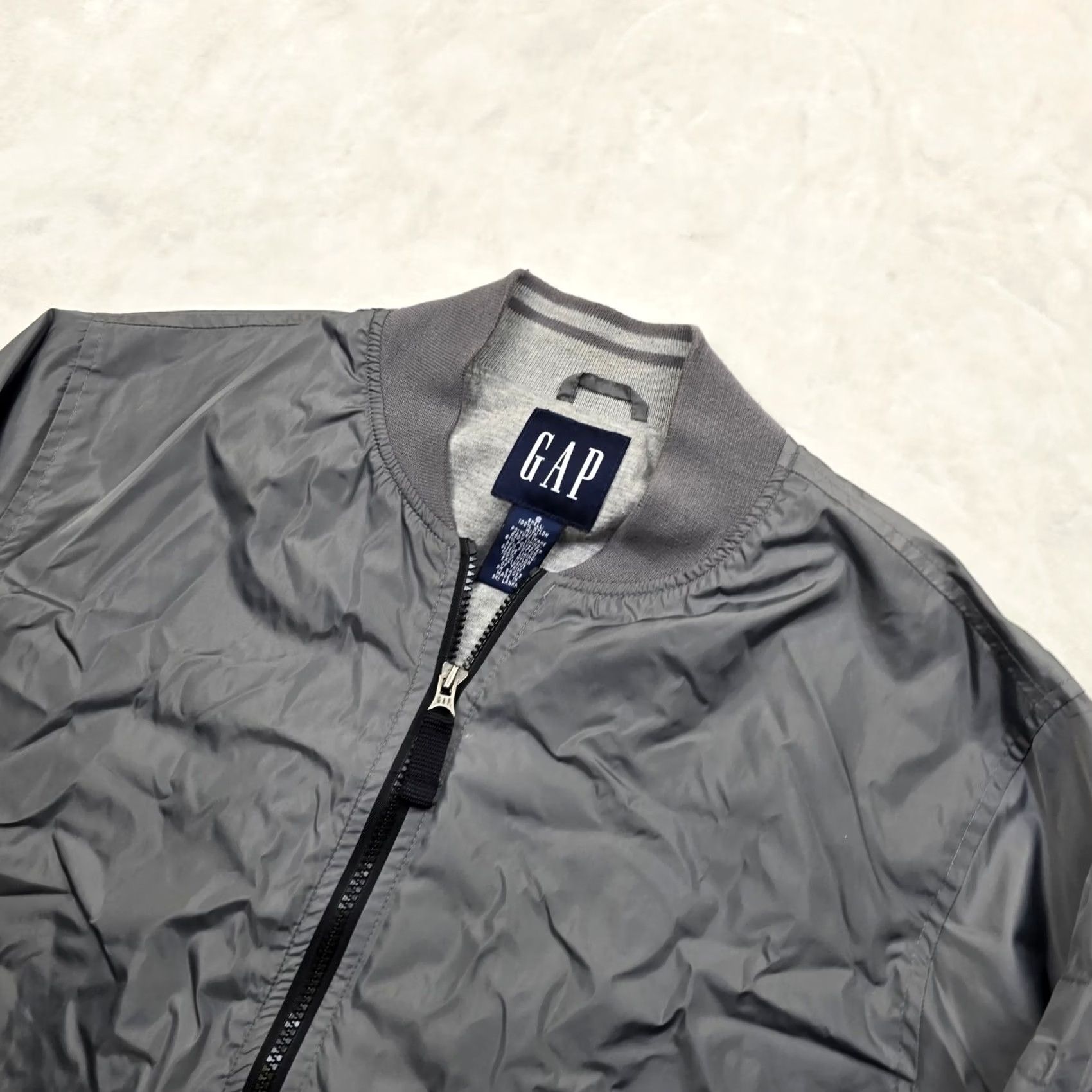 Gap GAP Bomber Jacket Mens Gray Small Lightweight Zip Military Flight Nylon Size US S / EU 44-46 / 1 - 4 Thumbnail