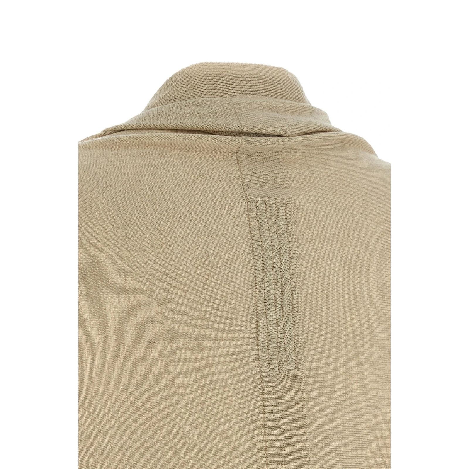 Rick Owens RICK OWENS Medium Wrap Beige Wool Cardigan New & Authentic ( Size S / US 4 / IT 40 - 4 Thumbnail