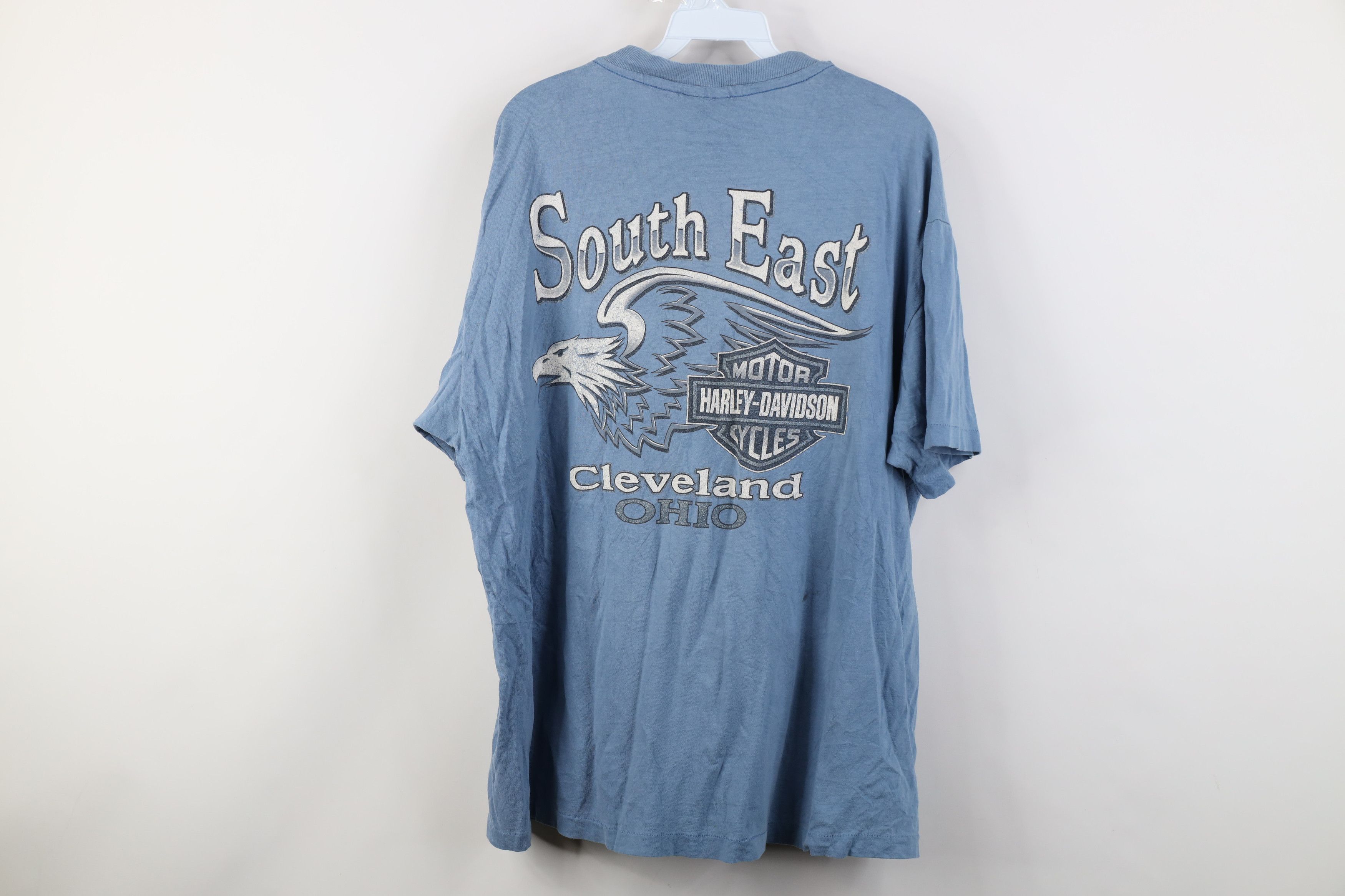 Harley Davidson Vintage 90s Harley Davidson Eagle Tribal T-Shirt Blue USA Size US XL / EU 56 / 4 - 14 Thumbnail