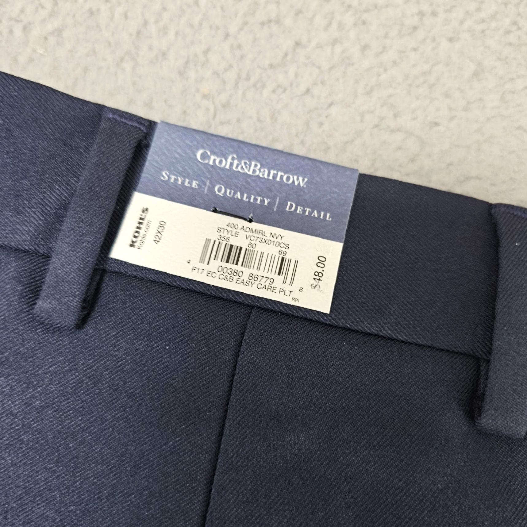 Croft & Barrow Croft & Barrow Dress Pants Mens 42x30 Blue Classic Fit Pleated Polyester Office Size US 42 / EU 58 - 7 Thumbnail