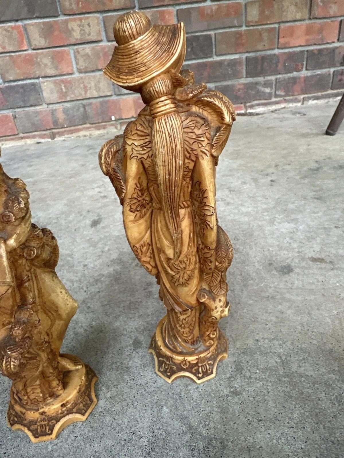Designer Vintage Hand Carved Wooden Asian Statues Mid Century Size ONE SIZE - 10 Thumbnail