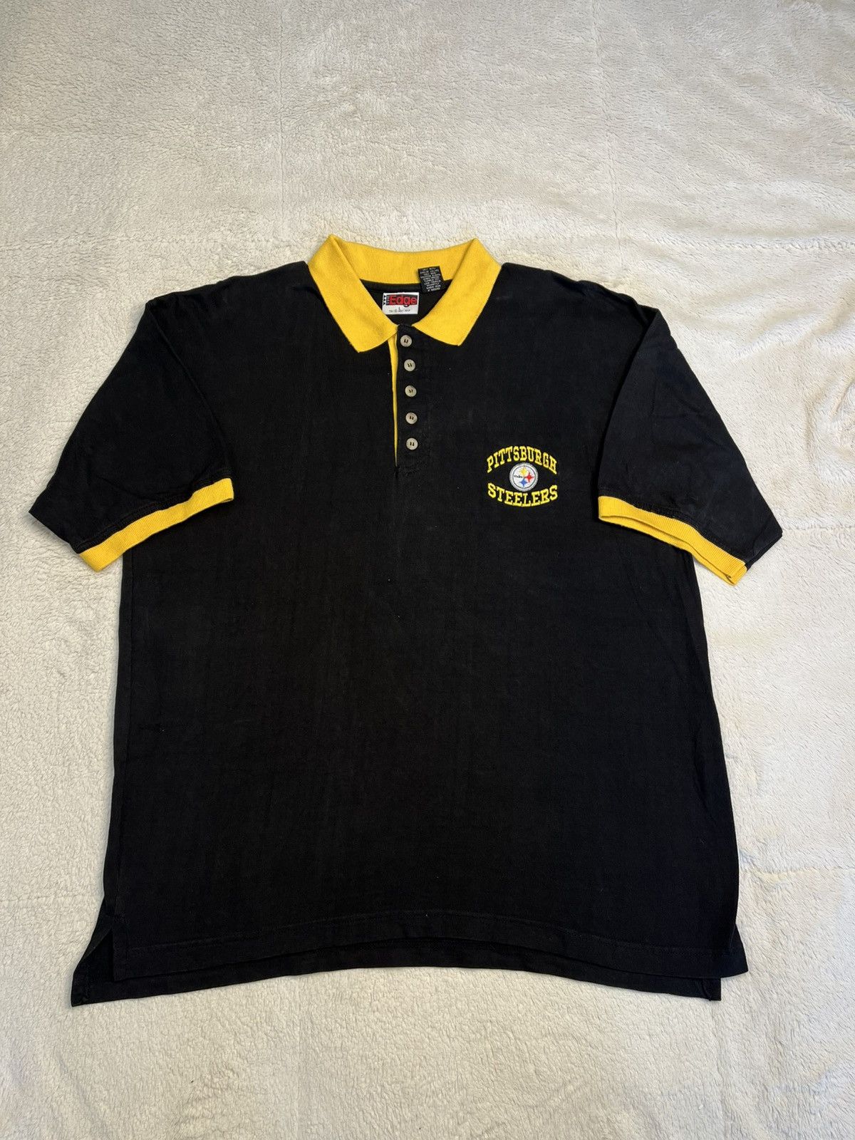 NFL Vintage 90s The Edge NFL Pittsburgh Steelers Polo T Shirt Size US XL / EU 56 / 4 - 1 Thumbnail