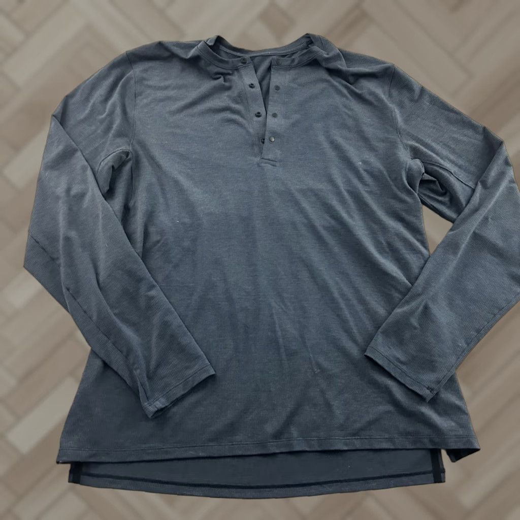 Lululemon Lululemon Long Sleeve Snap Button Front Thermal Rugby Shirt Men's XL Blue Color Button Up Size US XL / EU 56 / 4 - 1 Thumbnail