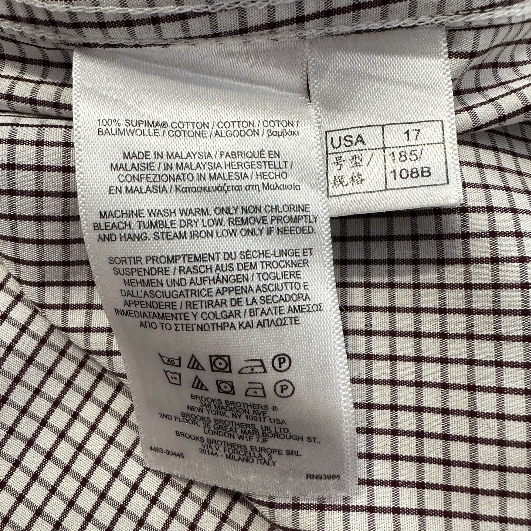 Brooks Brothers Brooks Brothers Button Down Shirt Mens 17 34 Regent Non Iron Supima Cotton Brown Shirt Mens Size 17 Brown Non-Iron Dress Shirt Size US XL / EU 56 / 4 - 8 Thumbnail