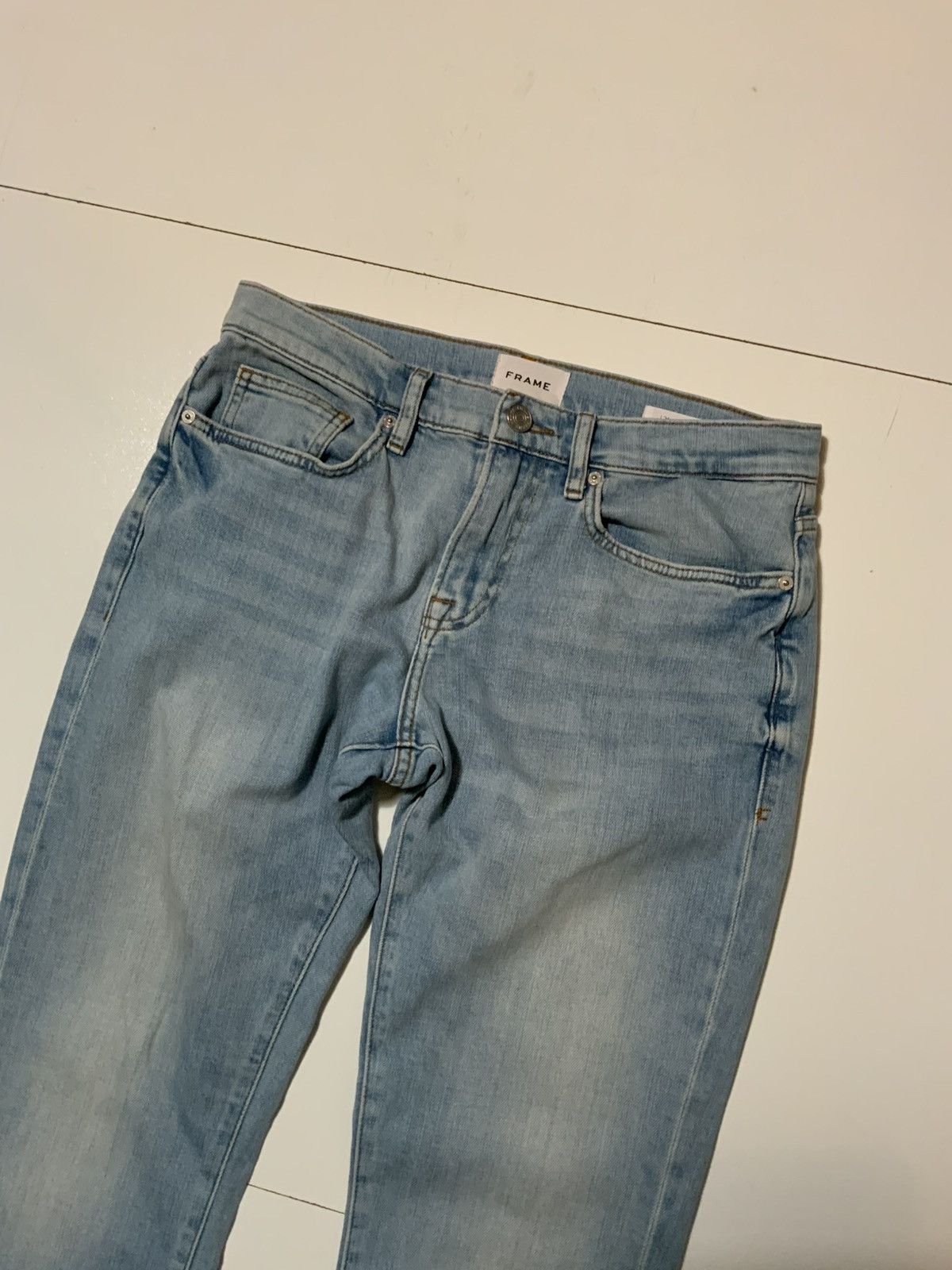 Frame $208 Frame L’ Homme Slim In Finn Signature Men’s Denim Jeans Size US 31 - 6 Thumbnail