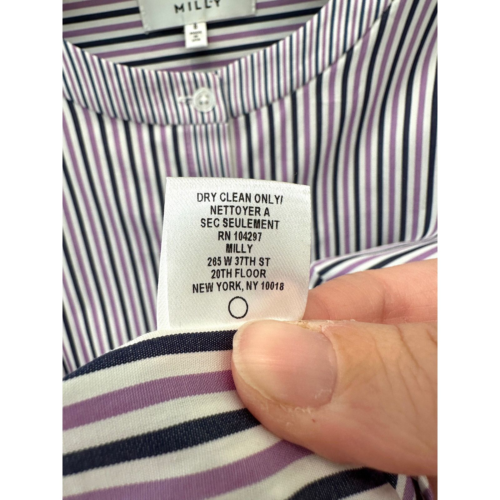 MILLY MILLY Purple Stripe Belle Sleeve Cotton Professional Blouse Size M / US 6-8 / IT 42-44 - 8 Thumbnail