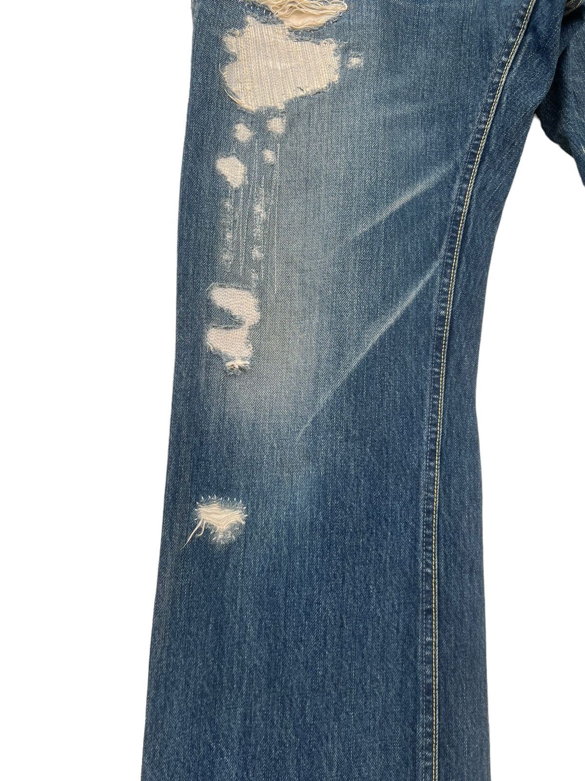 Blue Blue Japan Vintage Blue Blue Japan Distress Zigzag Denim Flare Jeans Size US 33 - 9 Thumbnail