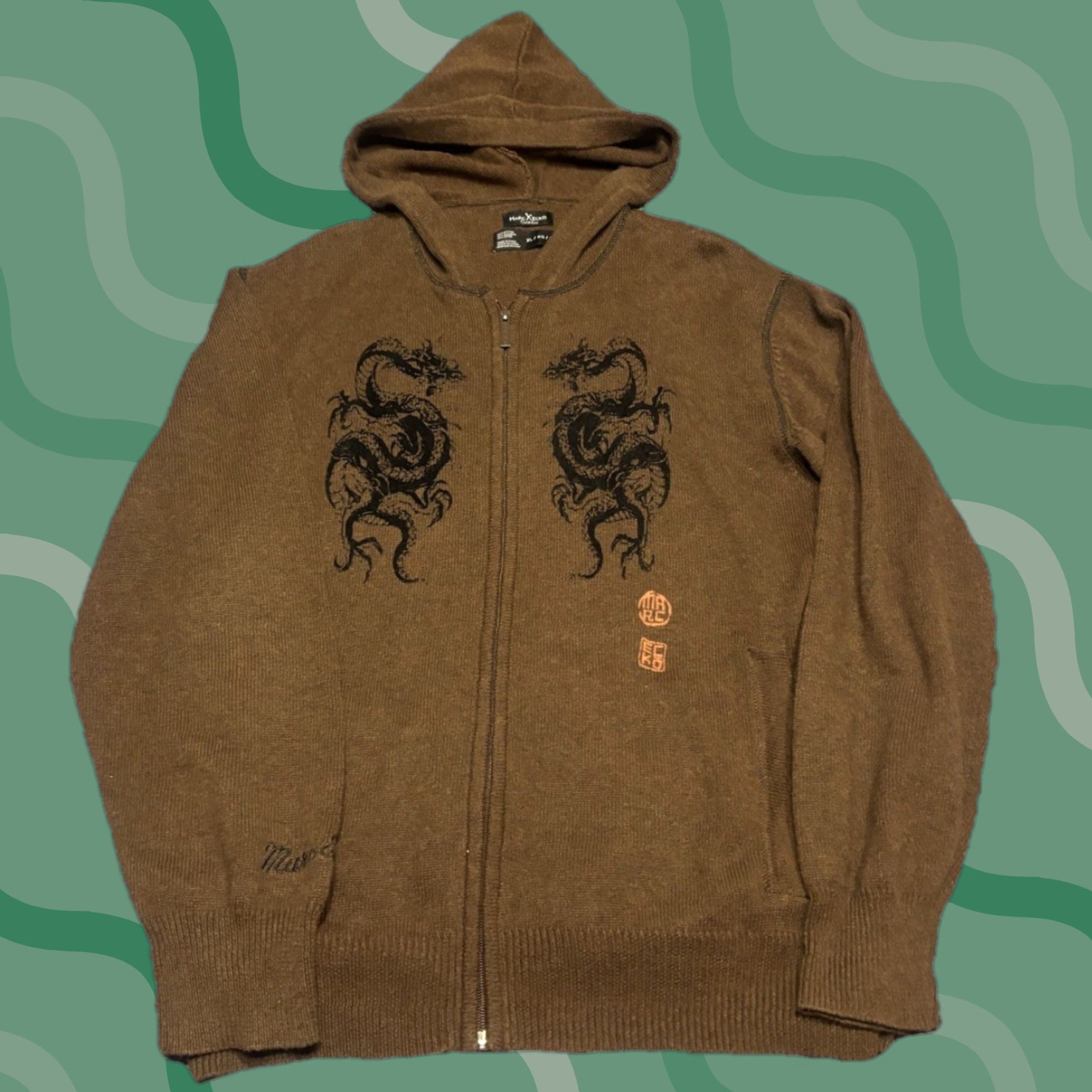 Ecko Unltd. VINTAGE Ecko Unltd. Hoodie Full Zip Dragon Graphic Print Mens L Brown Size US L / EU 52-54 / 3 - 1 Thumbnail