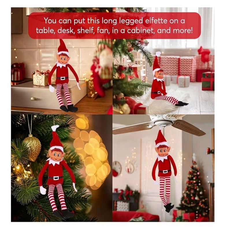 The Unbranded Brand Christmas Elf Behaving Badly Plush Toy 12"Bendy Doll 12" Size ONE SIZE - 6 Thumbnail