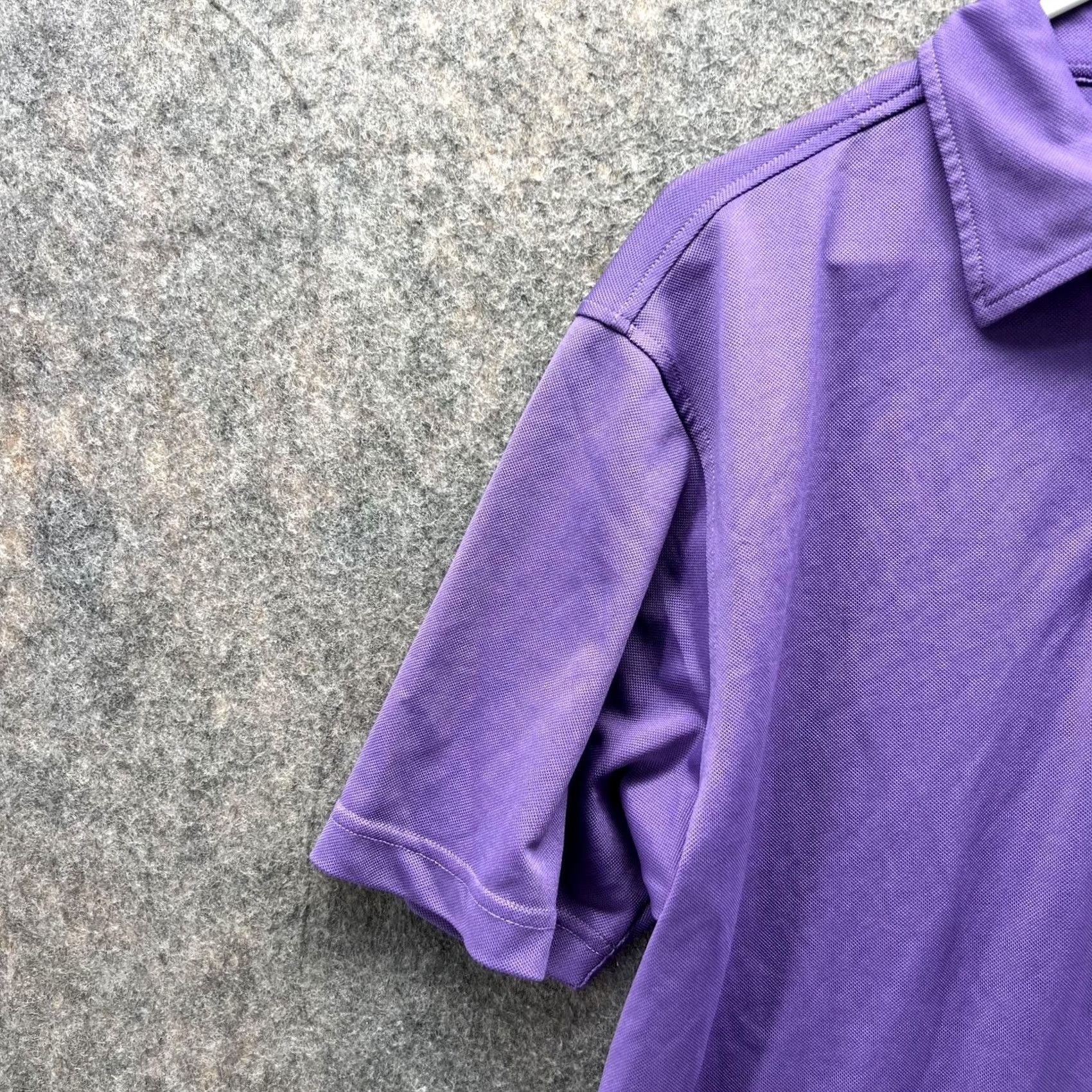 Footjoy FootJoy Polo Shirt Men L Purple Academy Solid Short Sleeve Button Collared Blended Polyester Golf Shirt Size US L / EU 52-54 / 3 - 3 Thumbnail