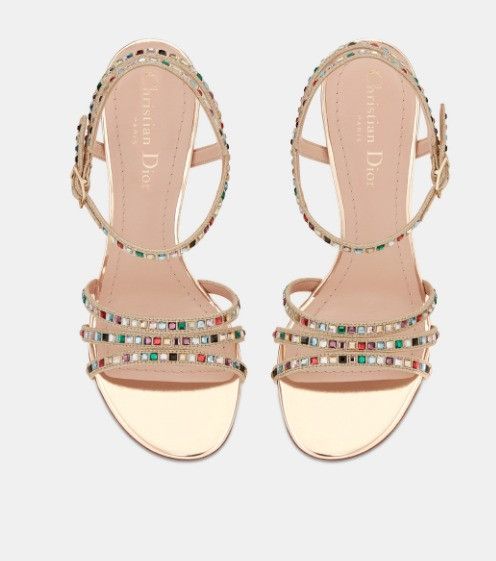 Dior o1w1db10924 Gem Heeled Sandal in Golden Size US 7 / IT 37 - 4 Thumbnail