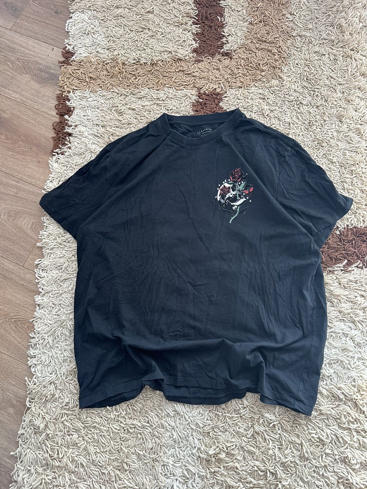 Allsaints × Vintage 🔥VINTAGE ALLSAINTS “KARMIC INSTANT” Y2K PRINTED T-SHIRT🔥 Size US L / EU 52-54 / 3 - 3 Thumbnail