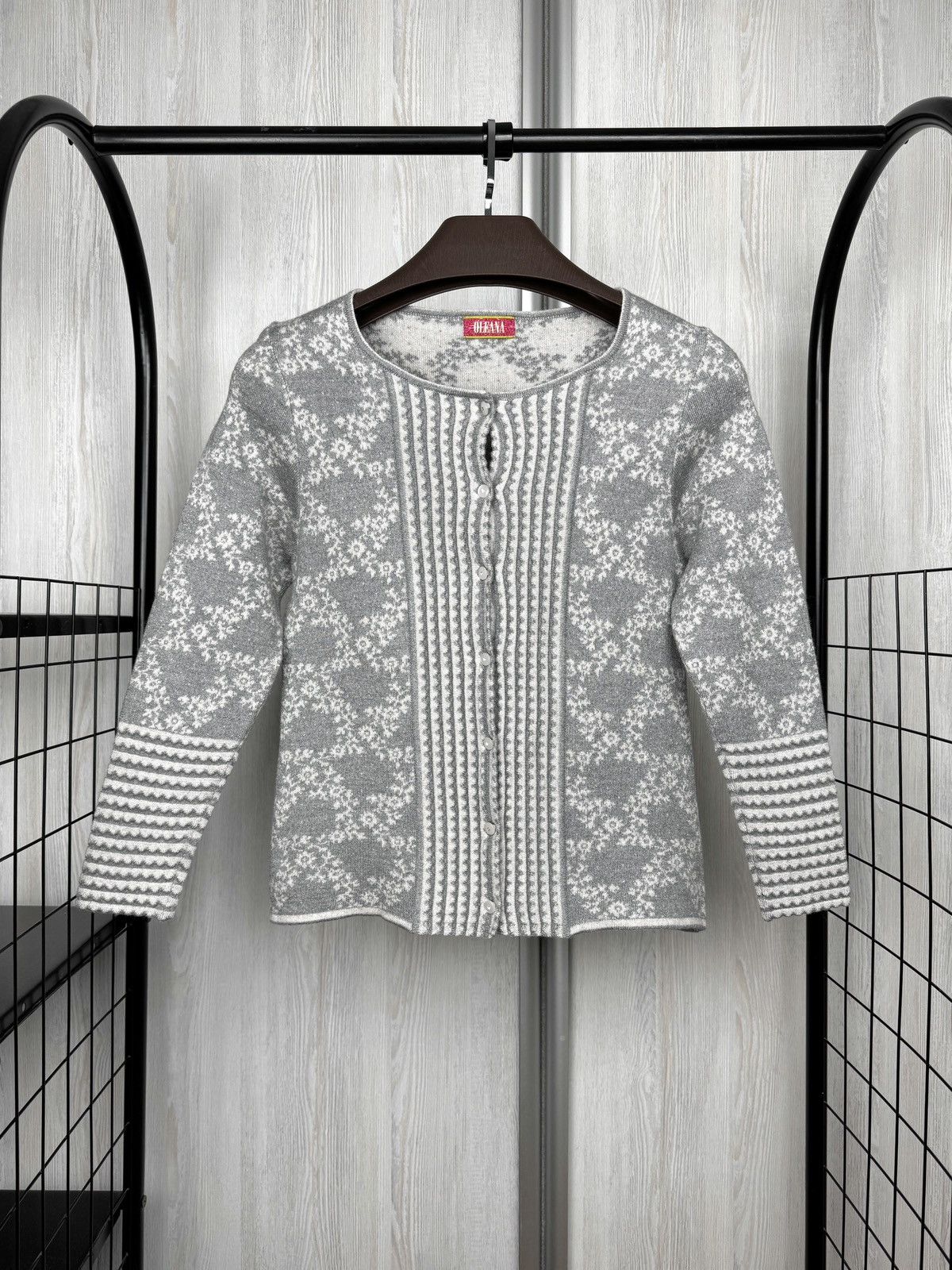 Other OLEANA NORWAY Gray Floral Silk Wool Knit Cardigan Sweater Size XS / US 0-2 / IT 36-38 - 1 Thumbnail