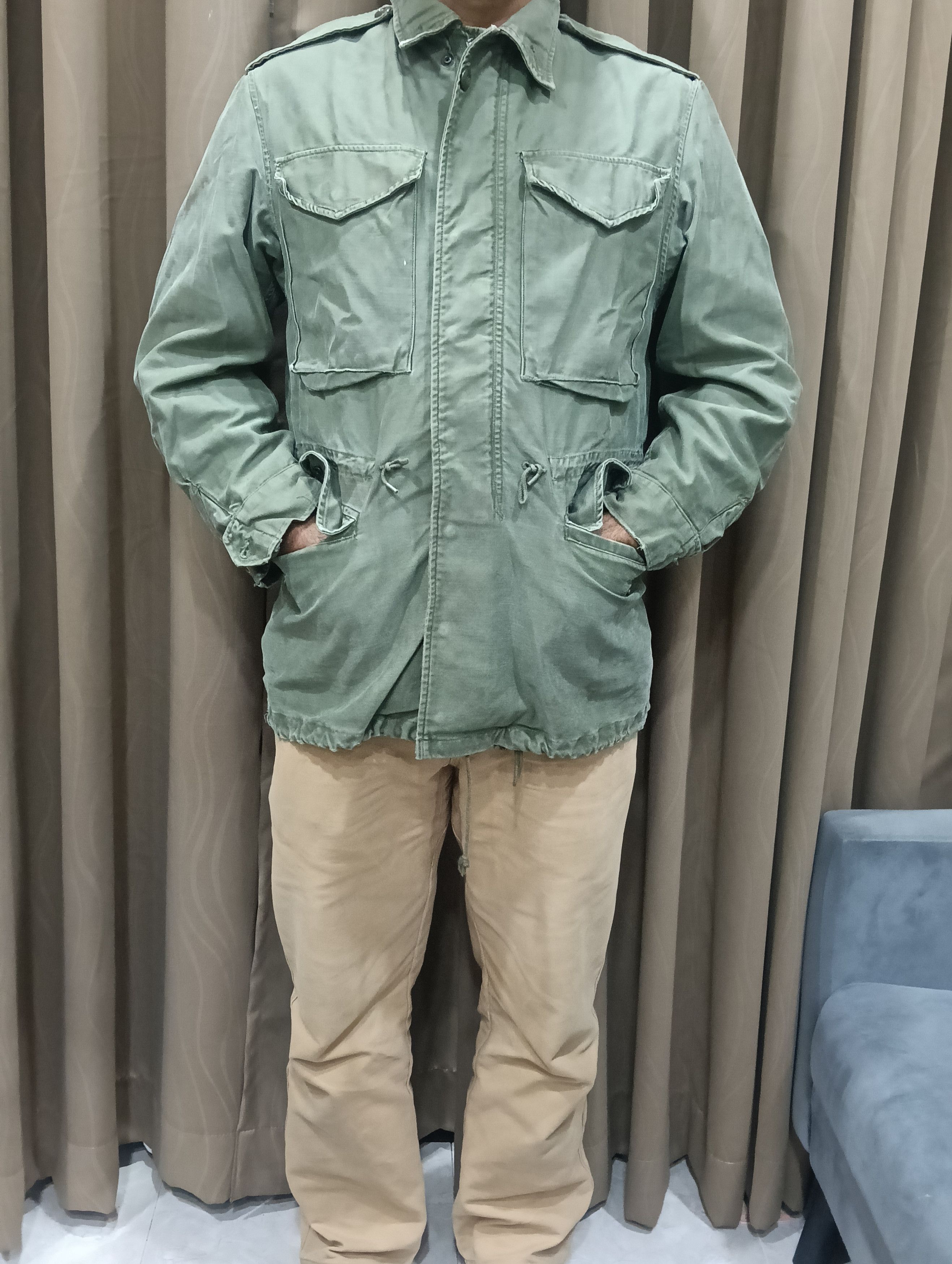 Vintage True Vintage M51 Field Jacket Sateen Olive Green Size US XL / EU 56 / 4 - 1 Thumbnail