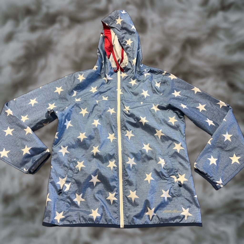 Eddie Bauer Eddie Bauer Womens Jacket Small Lightweight Windbreaker Stars Geometric Blue Polyester Zip Casual Regular Sleeve Windbreaker Mens Womens Girls? Size S / US 4 / IT 40 - 1 Thumbnail
