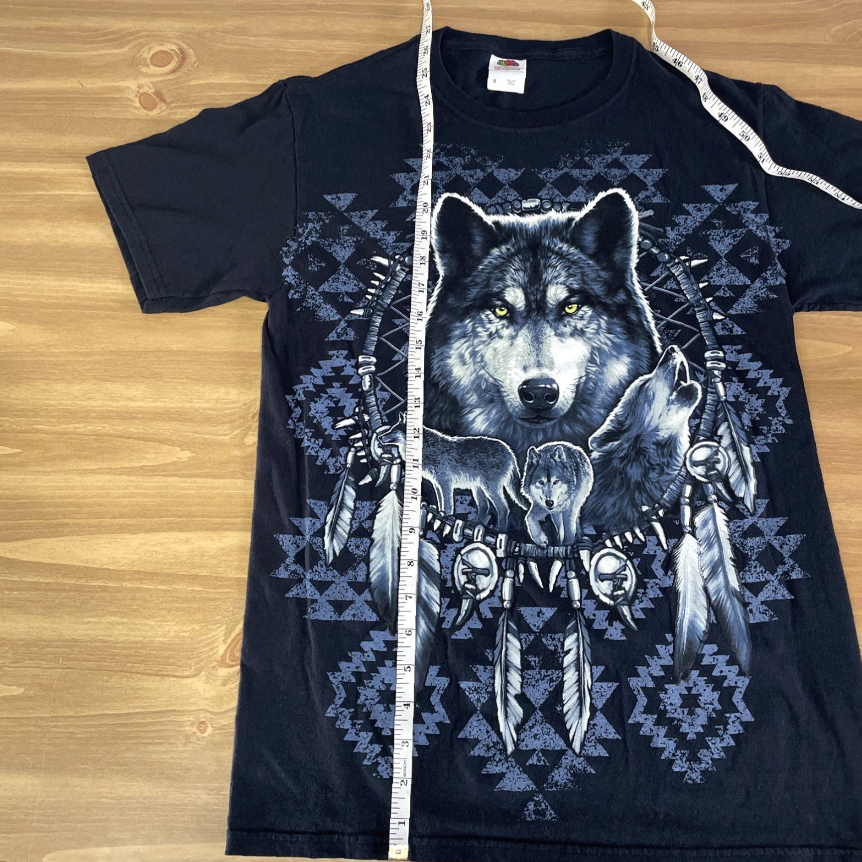 Vintage VINTAGE Wolf Brand T-Shirt Men Small Black Blue 90s Wolf Spirit Graphic Cotton Size US S / EU 44-46 / 1 - 7 Thumbnail