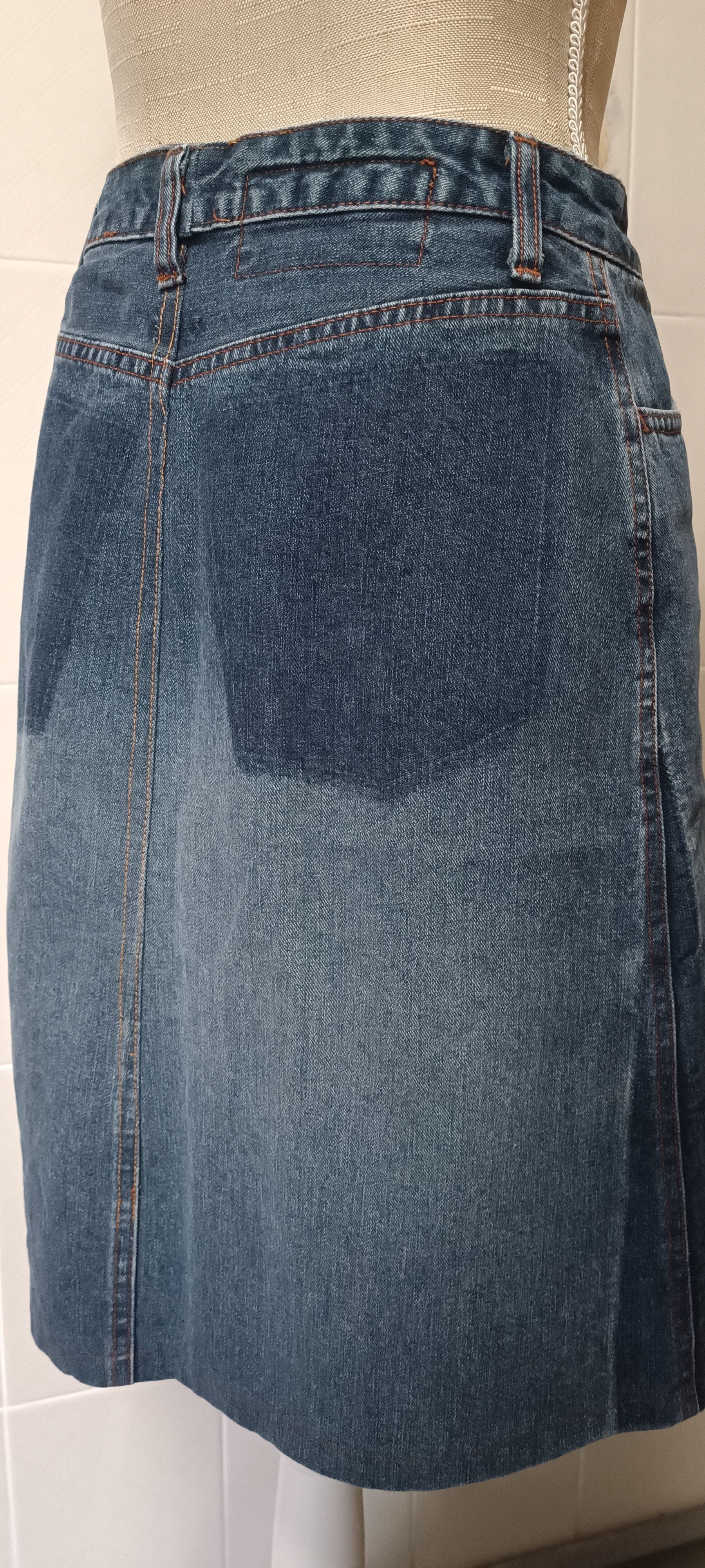 Jean Paul Gaultier Trapezoidal midi denim skirt Size 27" / US 4 / IT 40 - 13 Thumbnail