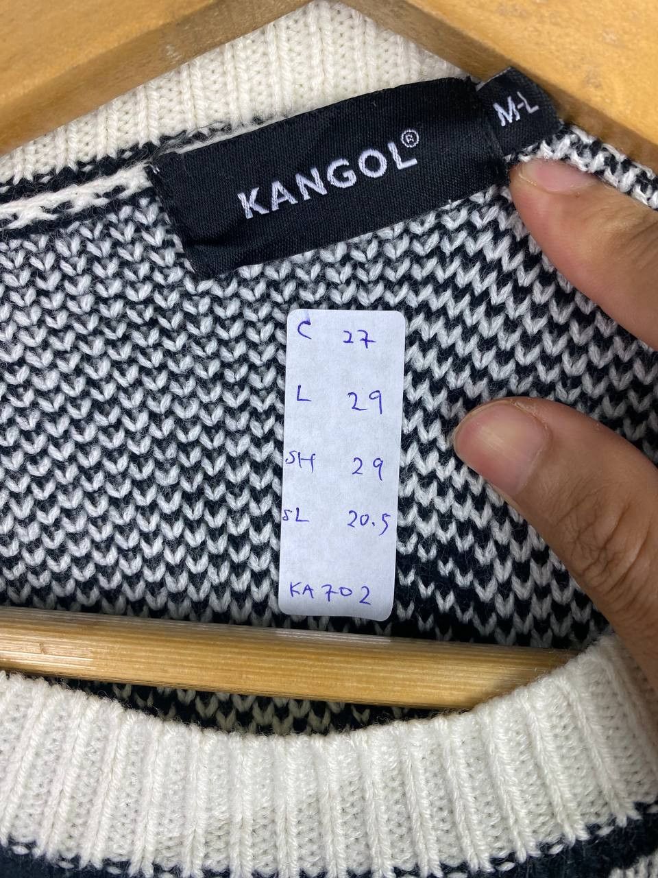Aran Isles Knitwear × Japanese Brand × Kangol Vintage Knit Big Logo Kangol Spell Out Rare Design Size US L / EU 52-54 / 3 - 7 Thumbnail