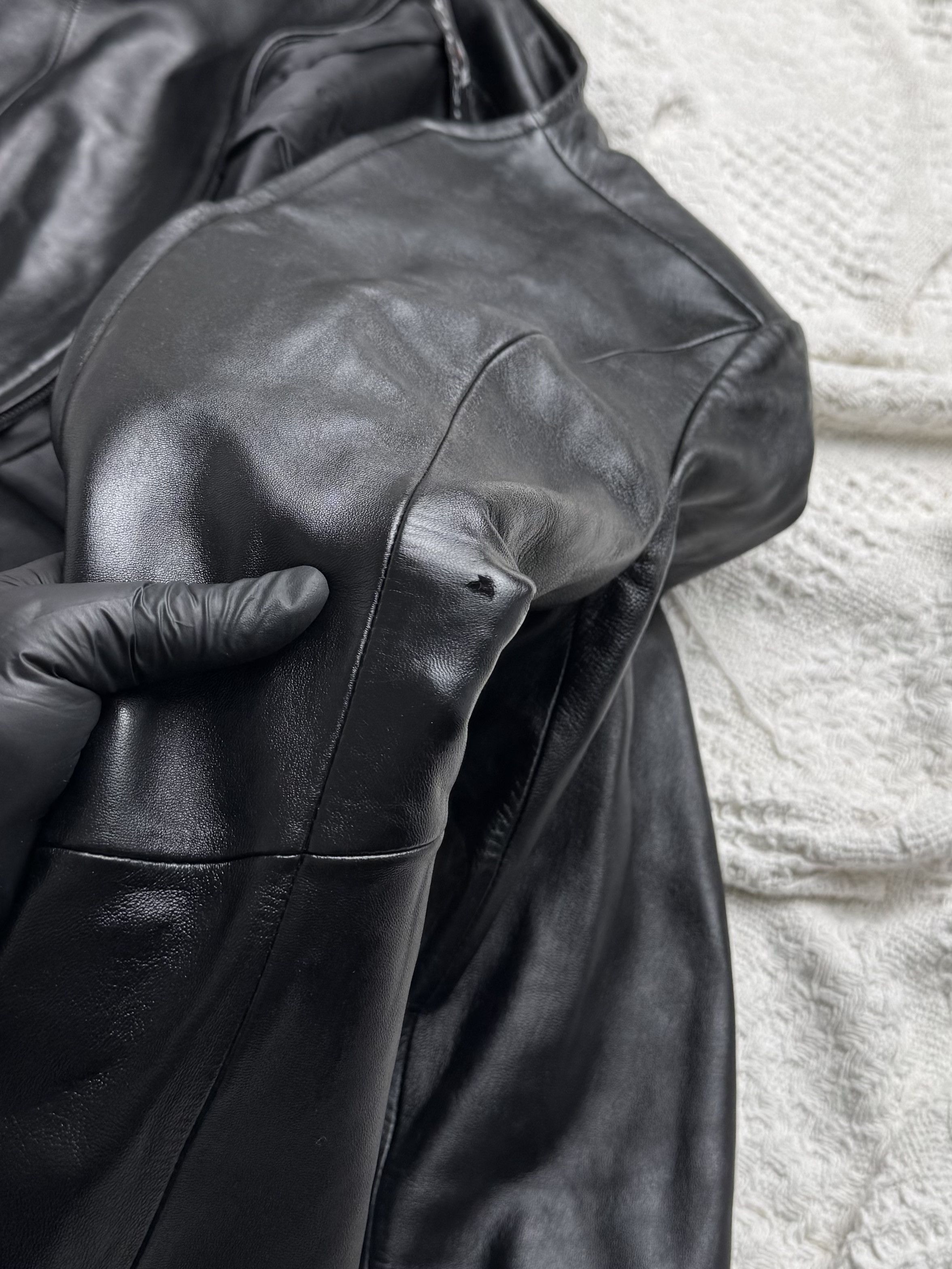 Vintage Vintage Leather Long Coat Zip Front Minimalist Maxi Jacket Size L / US 10 / IT 46 - 6 Thumbnail