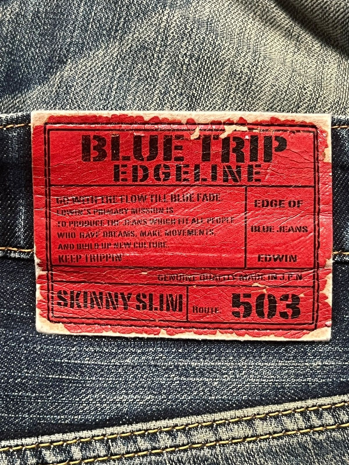 Edwin Vintage Edwin 503 Blue Trip Edgeline Japan, Distressed Denim Size US 34 / EU 50 - 10 Thumbnail