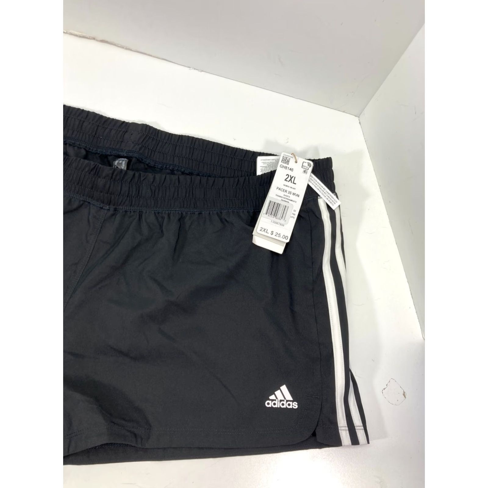 Adidas Adidas Pacer 3 Stripe Woven Shorts Womens 2XL Black Sport Gym Training NWT Size 28" / US 6 / IT 42 - 6 Thumbnail